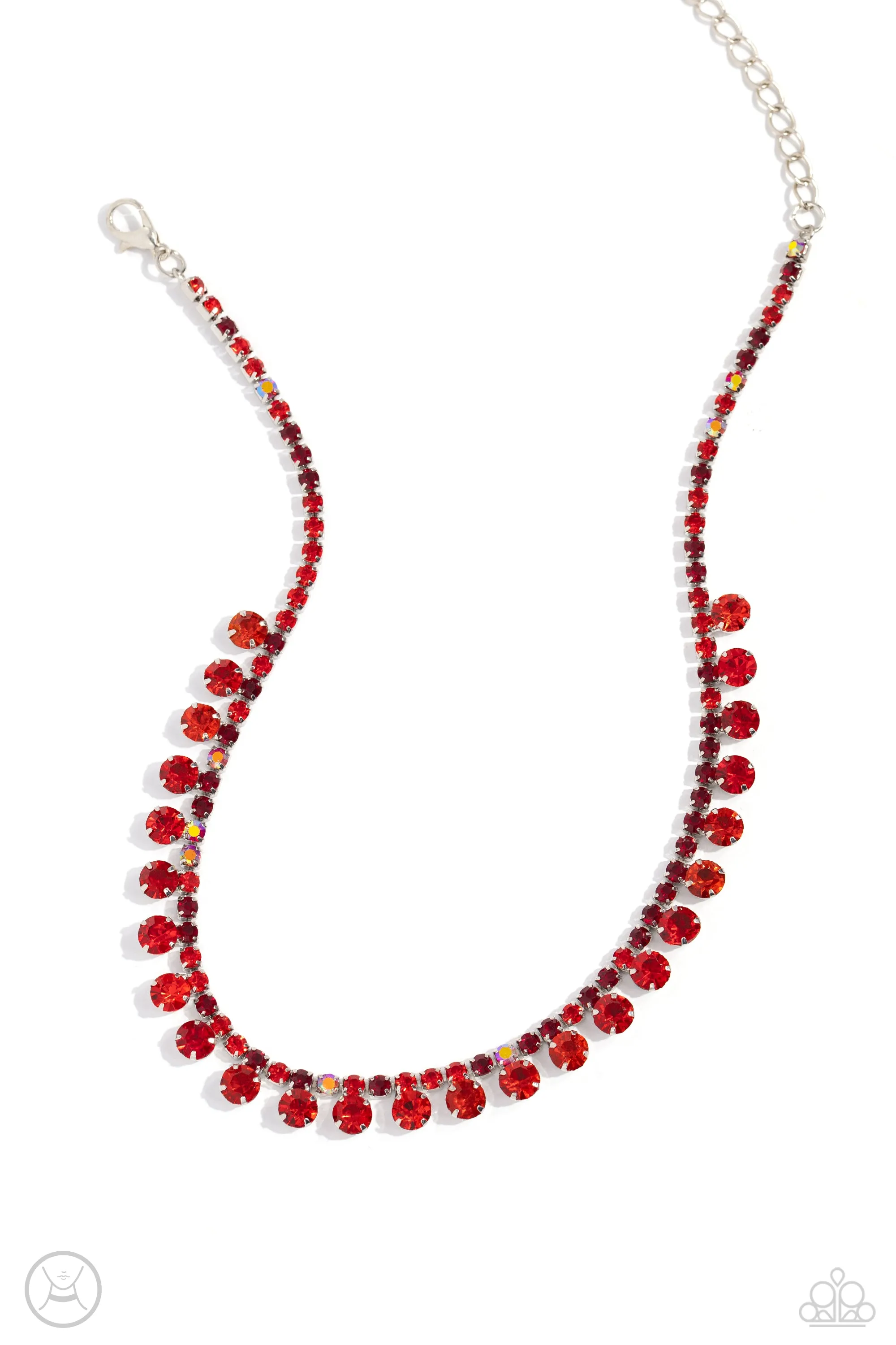 Paparazzi Ritzy Rhinestones Red Choker Necklace & Earring Set