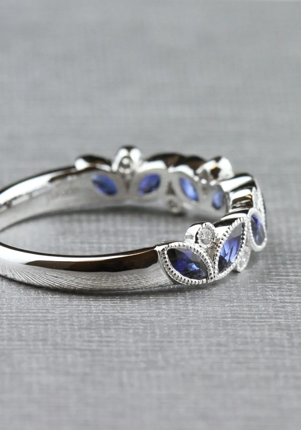 Parade Design 18KWG Diamond & Marquise Sapphire Band