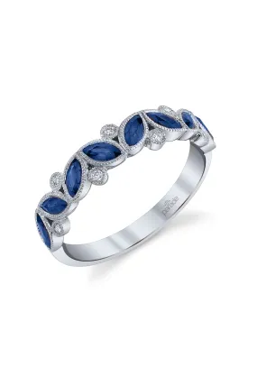 Parade Design 18KWG Diamond & Marquise Sapphire Band