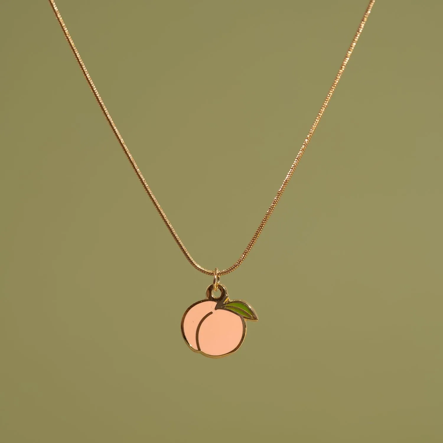 Peach Booty Charm Necklace