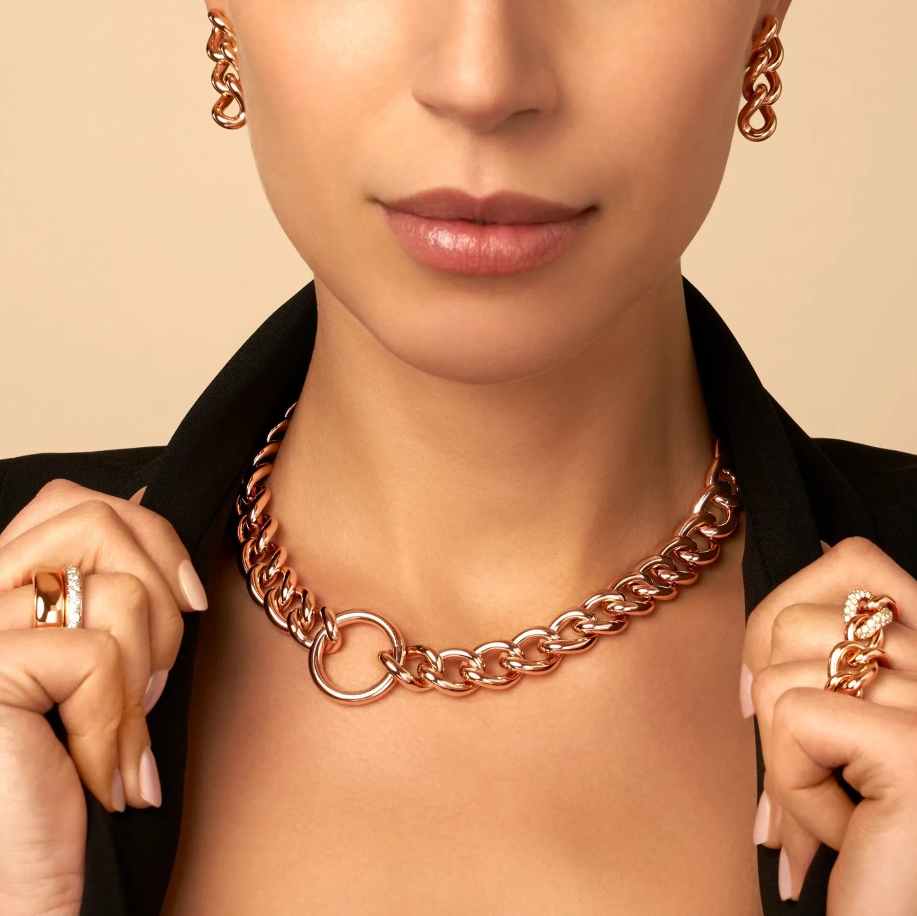 Pomellato - Catene Gourmette Link Chain Necklace, 18k Rose Gold