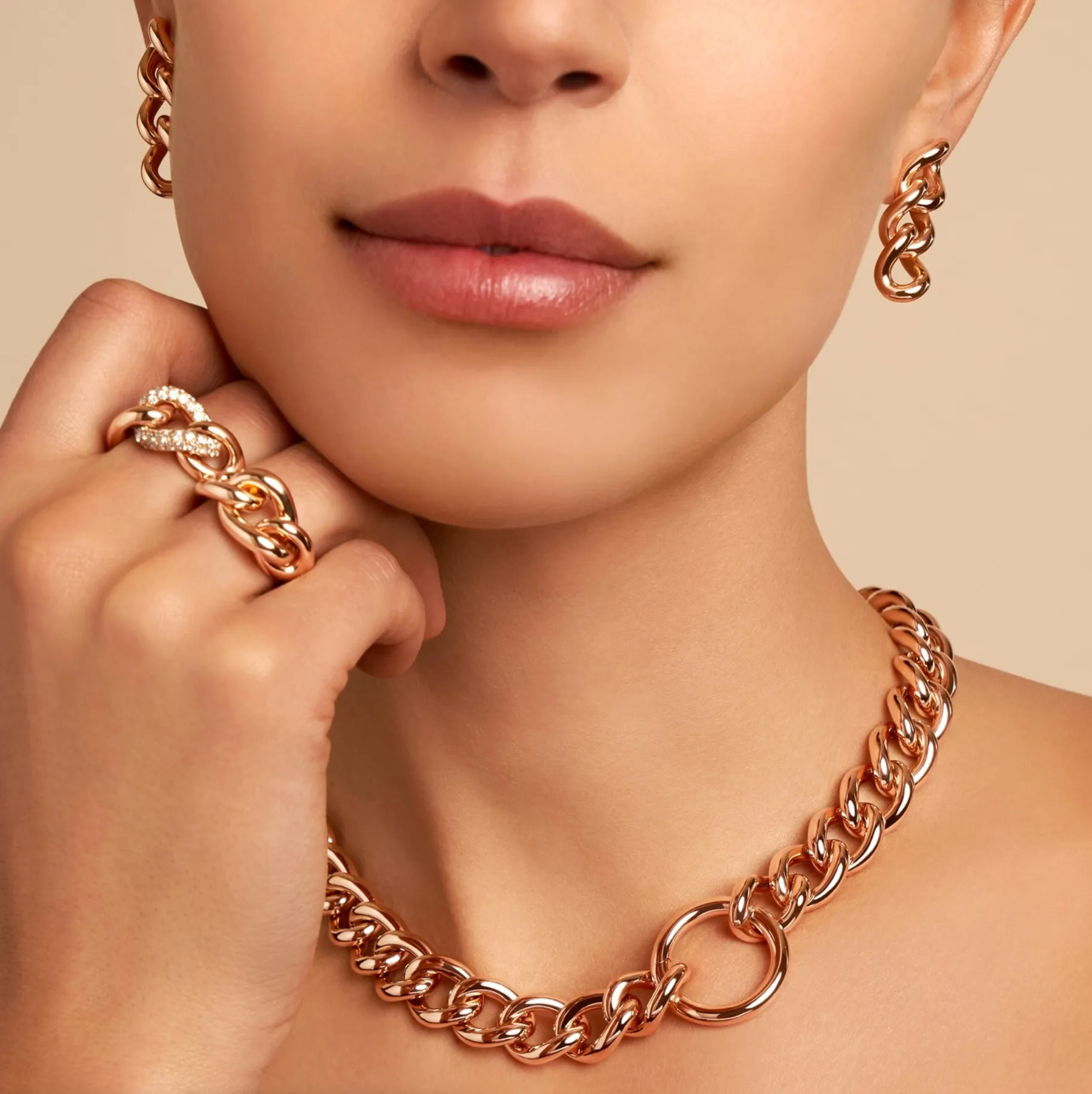 Pomellato - Catene Gourmette Link Chain Necklace, 18k Rose Gold