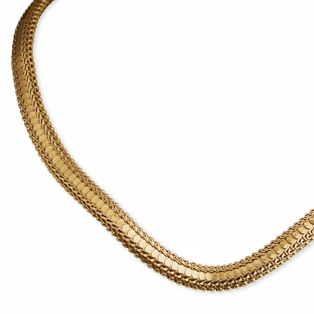 "Knitted" Victorian 18K Gold Chain Necklace