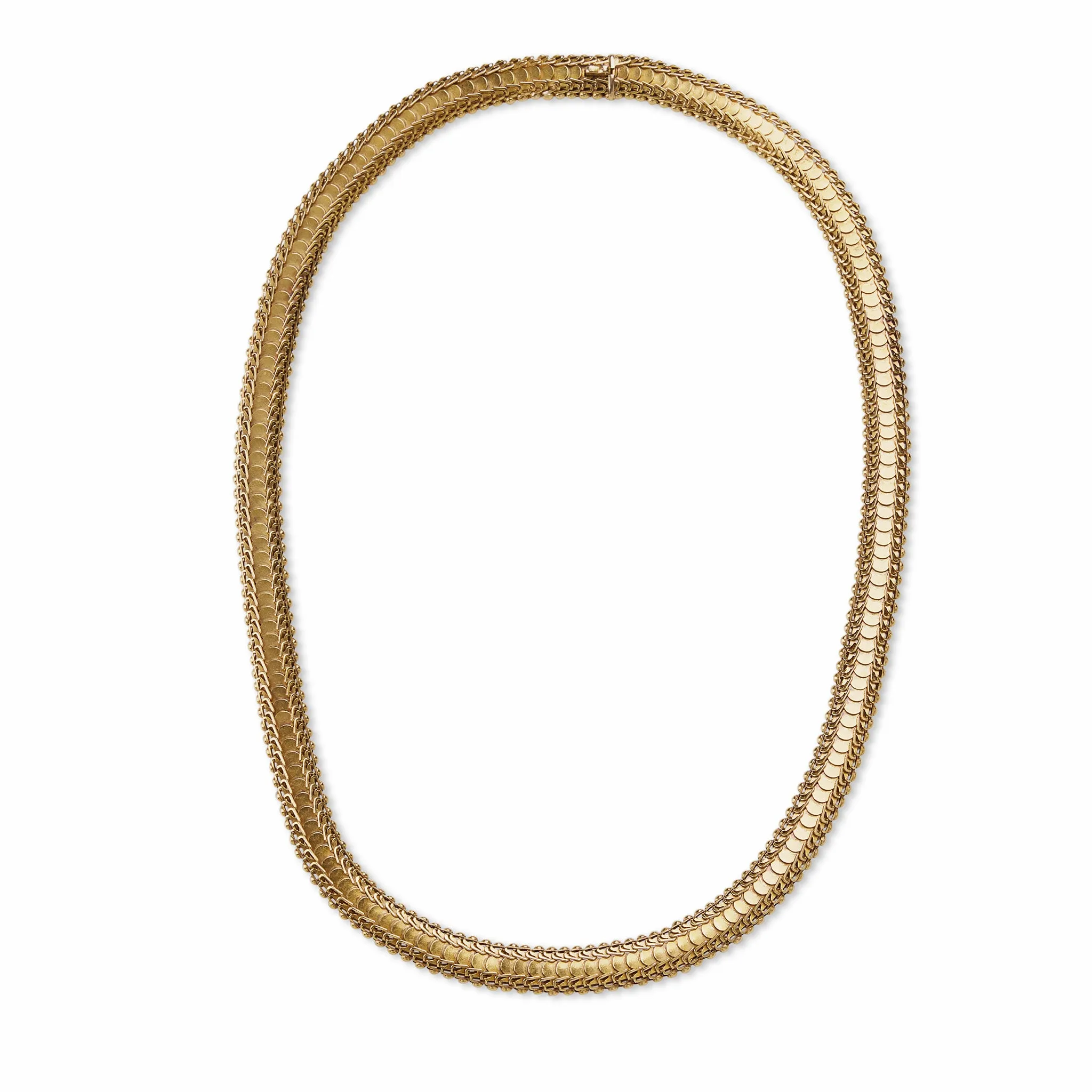 "Knitted" Victorian 18K Gold Chain Necklace