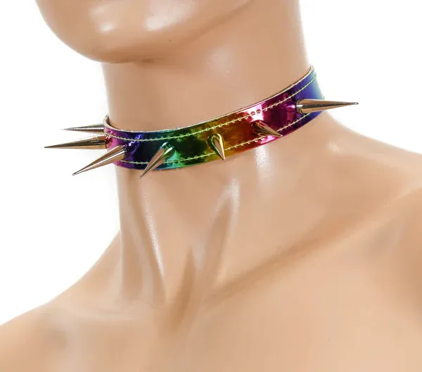 Rainbow Spike Choker