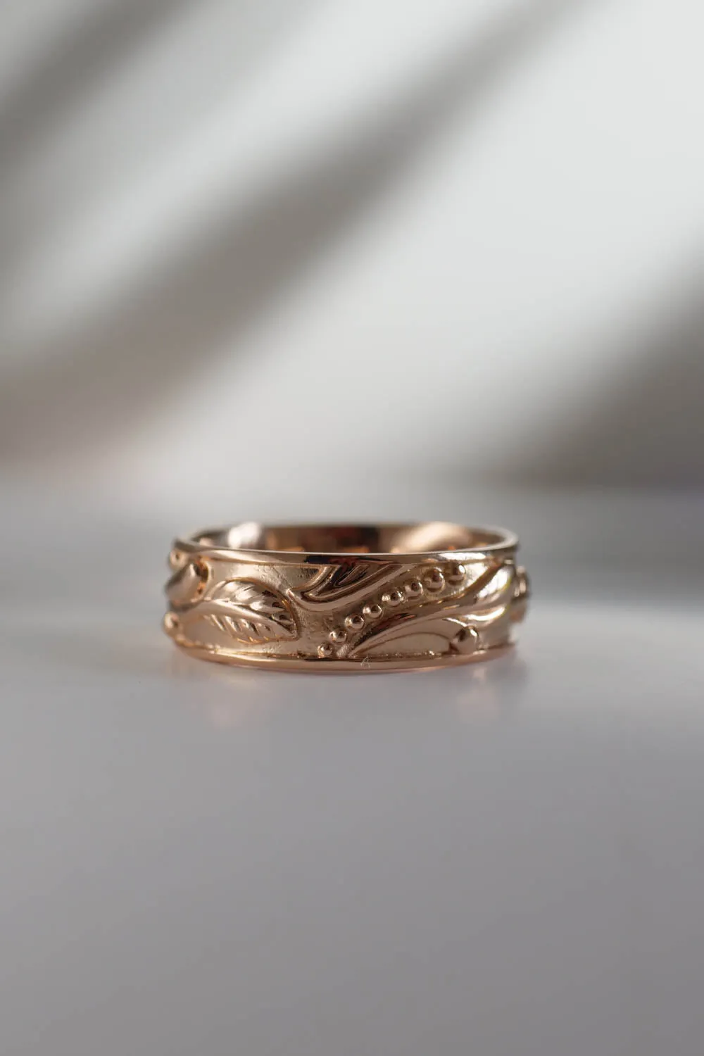 READY TO SHIP: Wedding band in 14K rose gold, RING SIZE 6 US