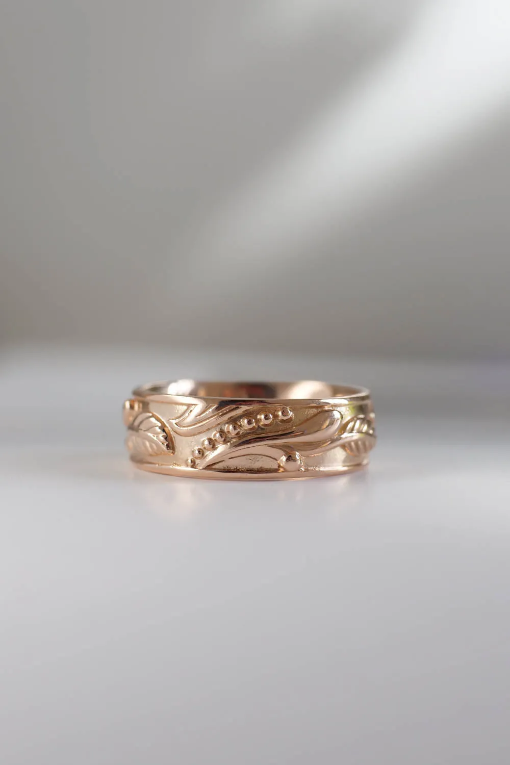 READY TO SHIP: Wedding band in 14K rose gold, RING SIZE 6 US