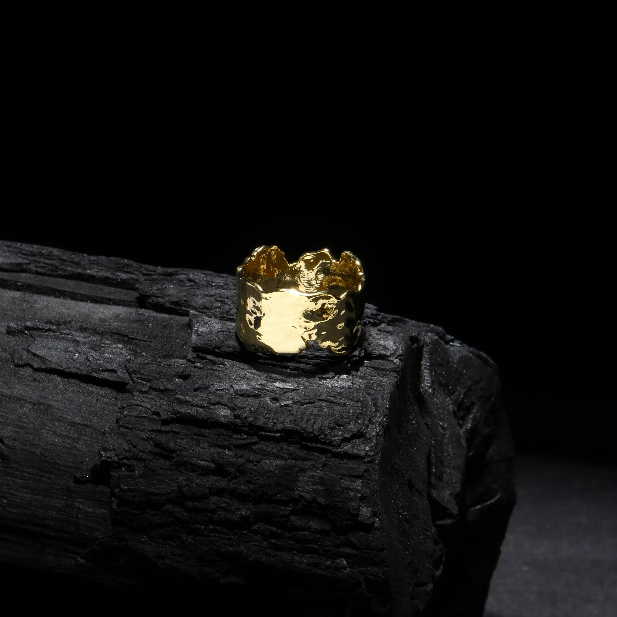 Real Gold Plated Z  Gold Molten Ring-Extra Small