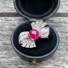 Retro Ruby & Diamond Ring