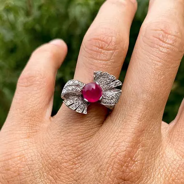 Retro Ruby & Diamond Ring