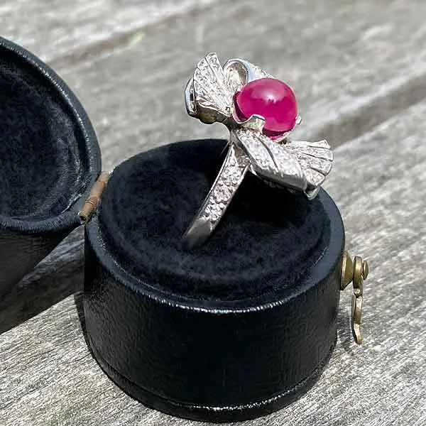 Retro Ruby & Diamond Ring