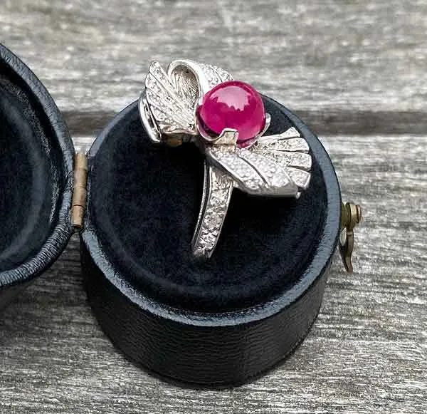 Retro Ruby & Diamond Ring