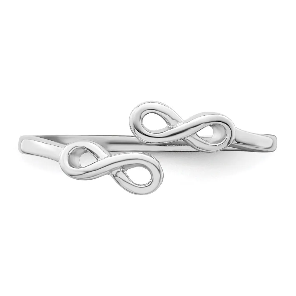 Rhodium Plated Infinity Ring in Sterling Silver