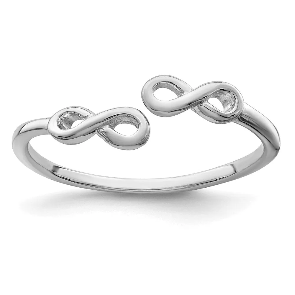 Rhodium Plated Infinity Ring in Sterling Silver