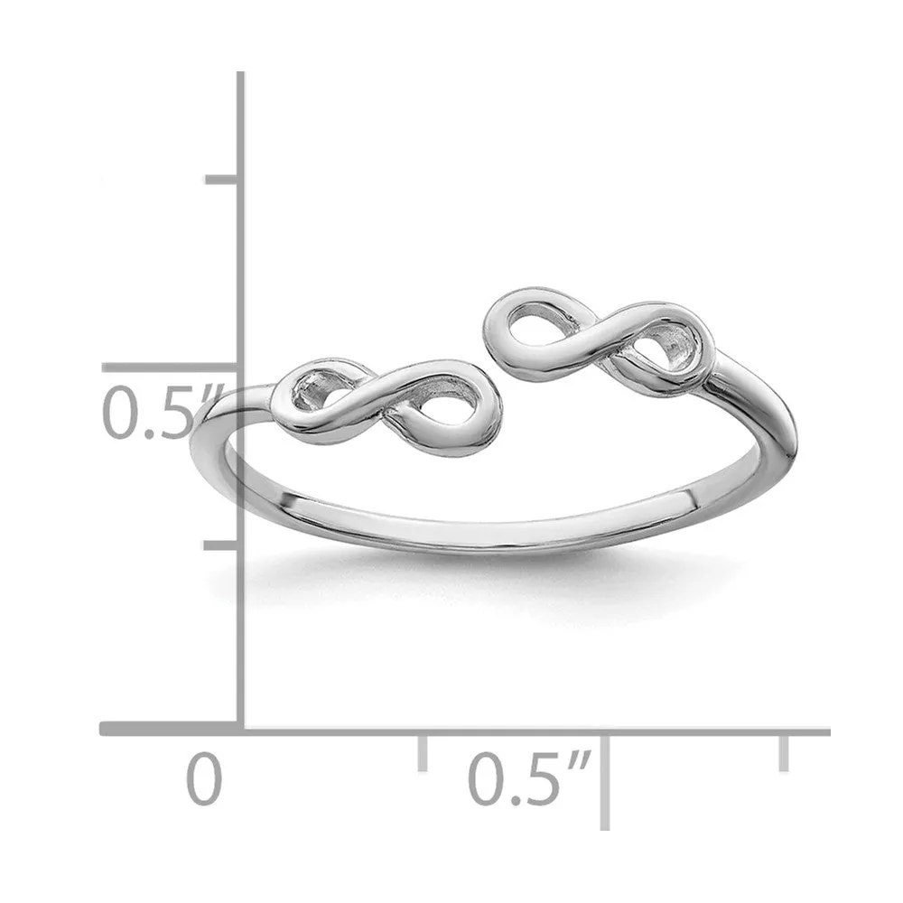 Rhodium Plated Infinity Ring in Sterling Silver