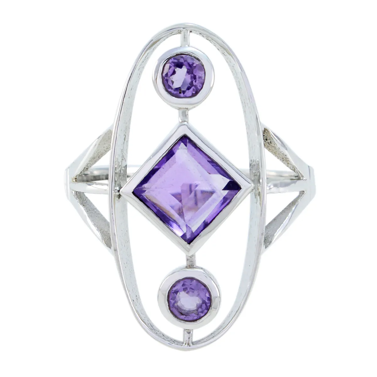 Riyo Bewitching Gems Amethyst 925 Sterling Silver Rings Fake Jewelry