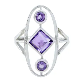 Riyo Bewitching Gems Amethyst 925 Sterling Silver Rings Fake Jewelry