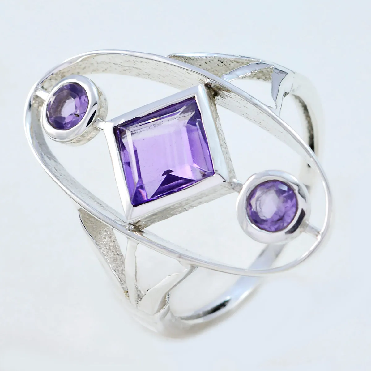 Riyo Bewitching Gems Amethyst 925 Sterling Silver Rings Fake Jewelry