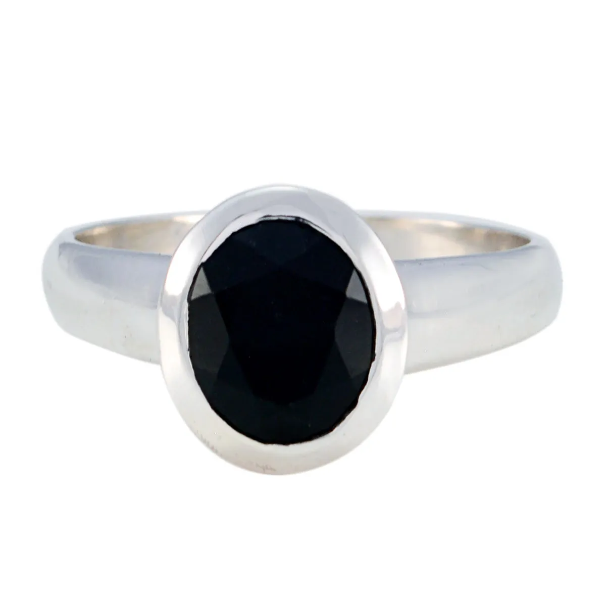 Riyo Fair Stone Black Onyx Solid Silver Rings His And Her Jewelry