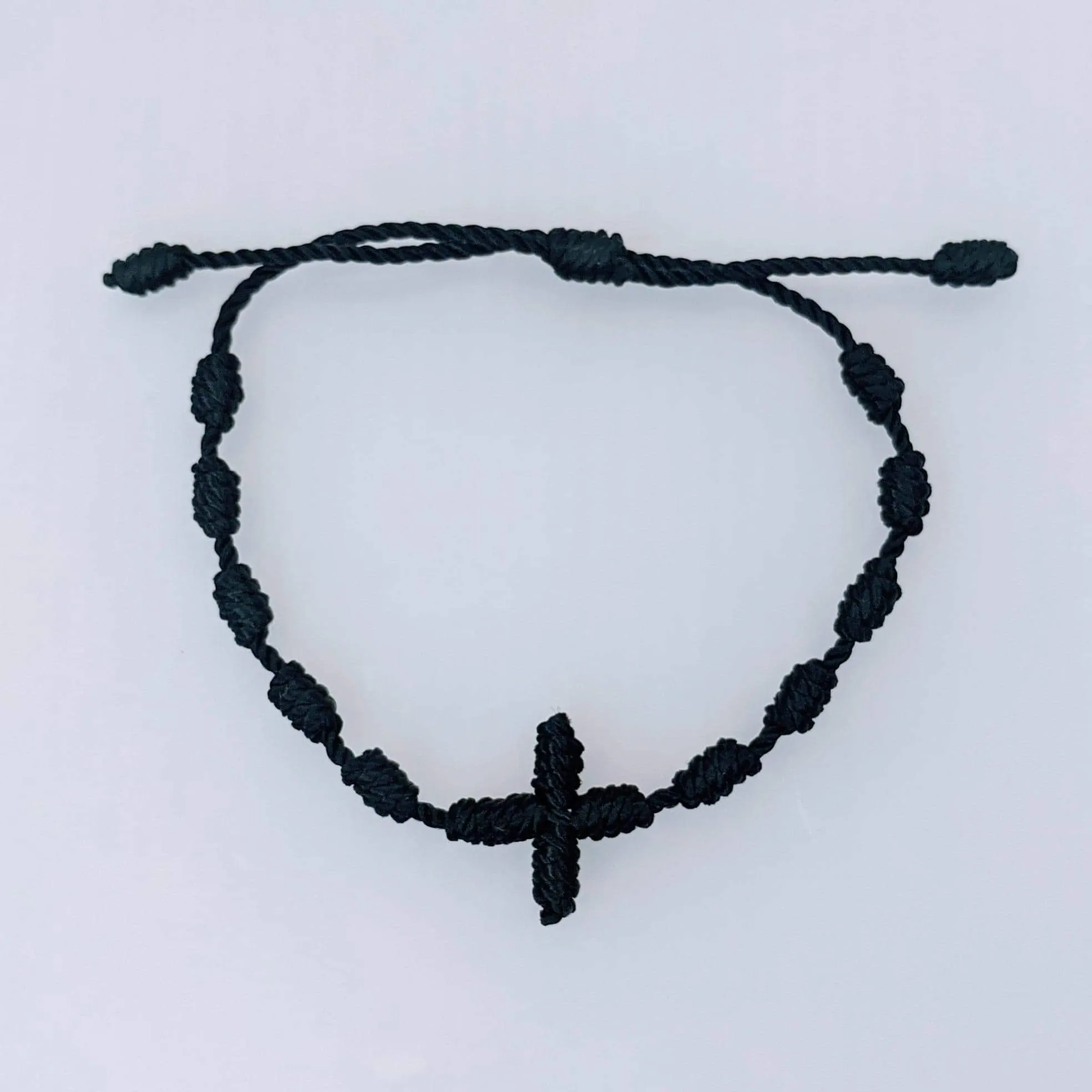 Rosary Cross Cord Necklace or Bracelet