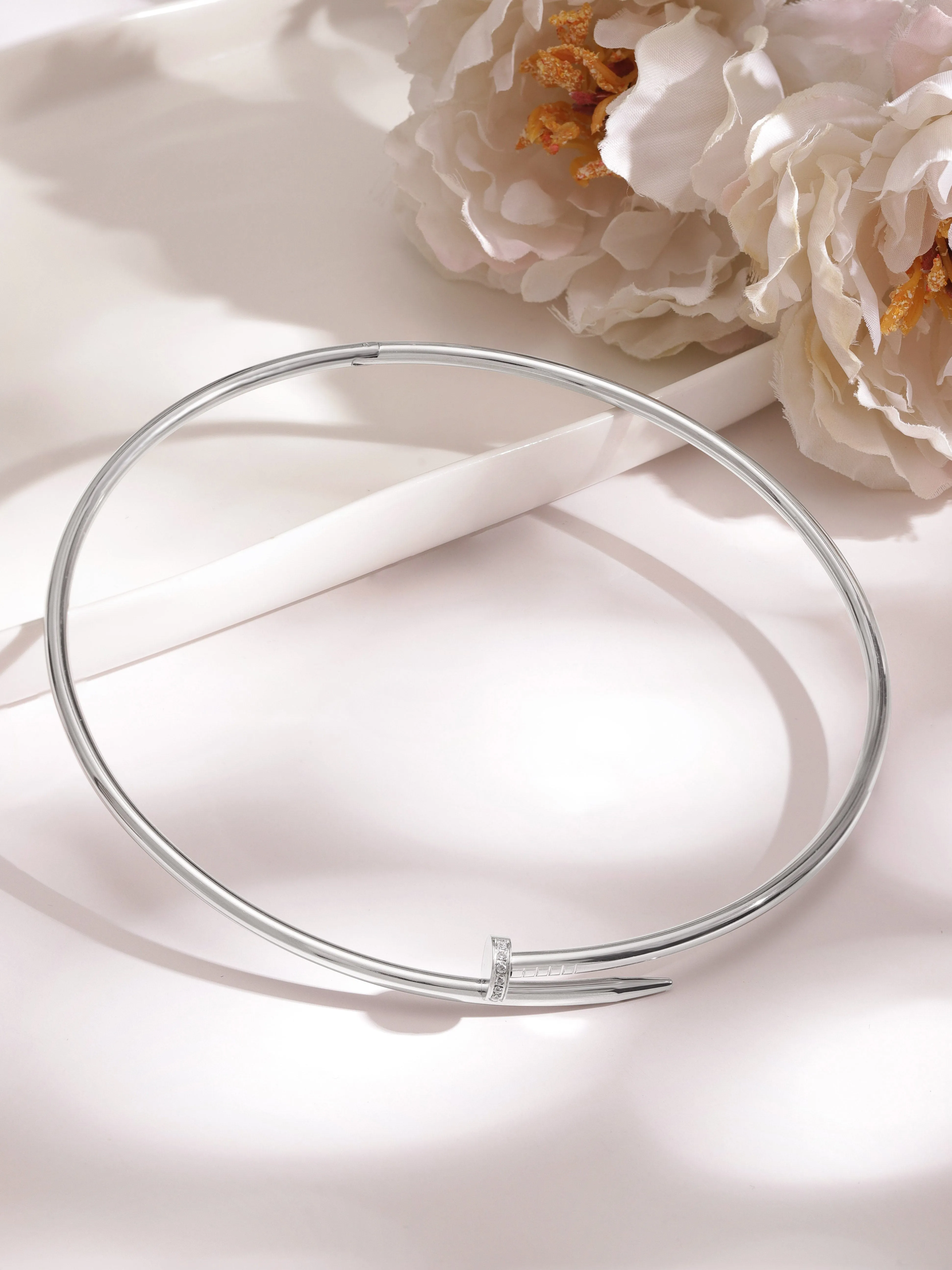 Rubans Rhodium-Plated Celestial Circlet Toro Round Collar Chocker