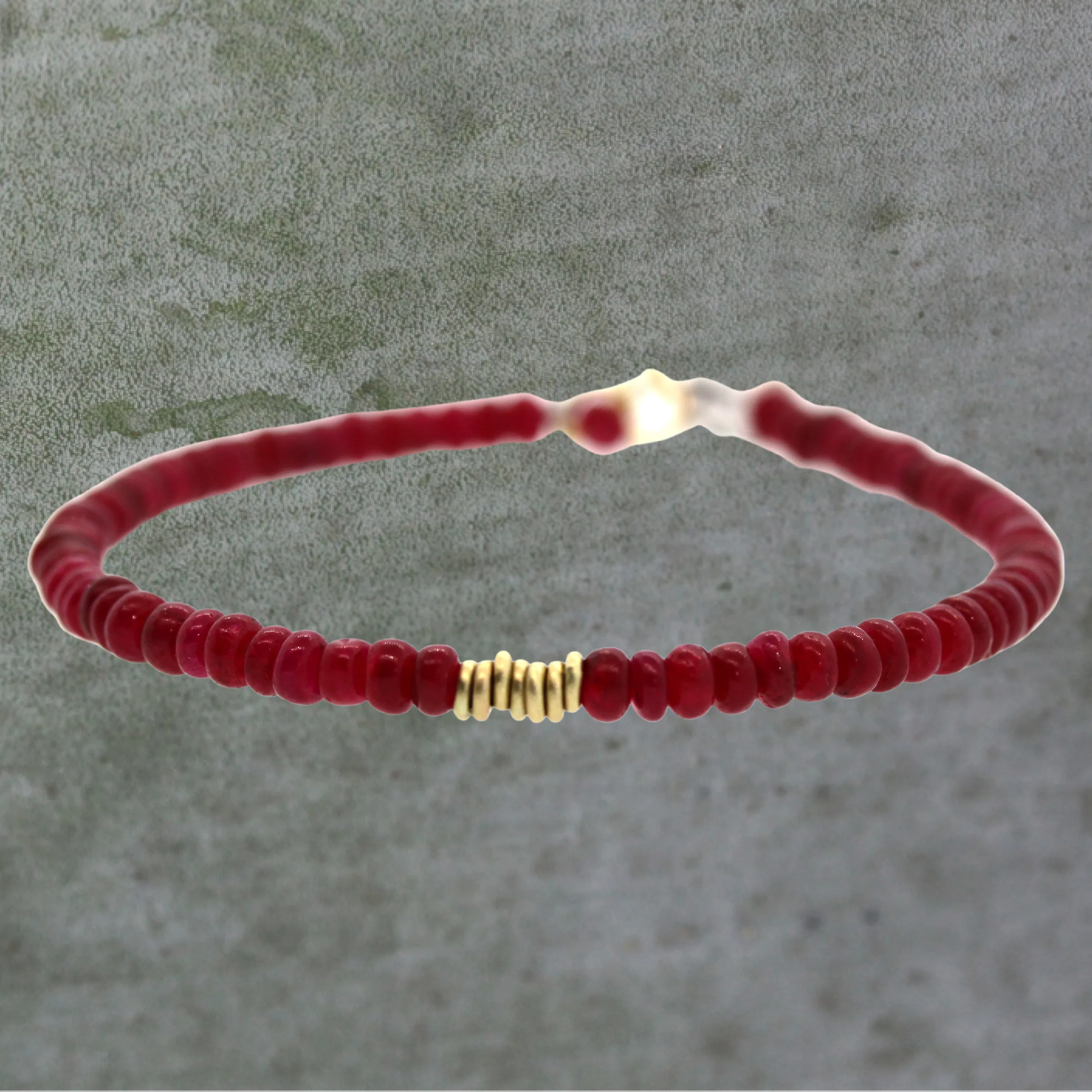 Ruby Gold Ring Bracelet