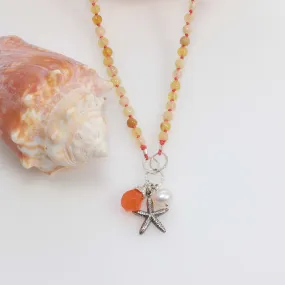 Sand and Sun - Yellow Jade and Carnelian Necklace