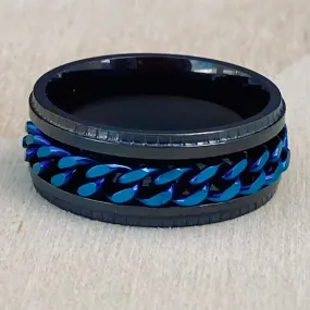 Sanity’s Band Ring Collection - Spinner Black & Blue - R165