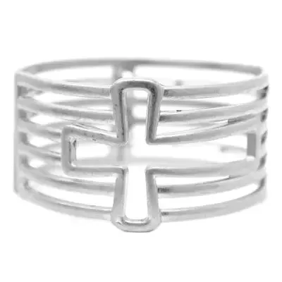 Silver Cross Stretch Bracelet