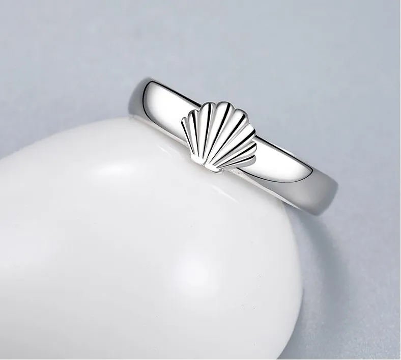 Silver Seashell Cute Promise Rings for Couples