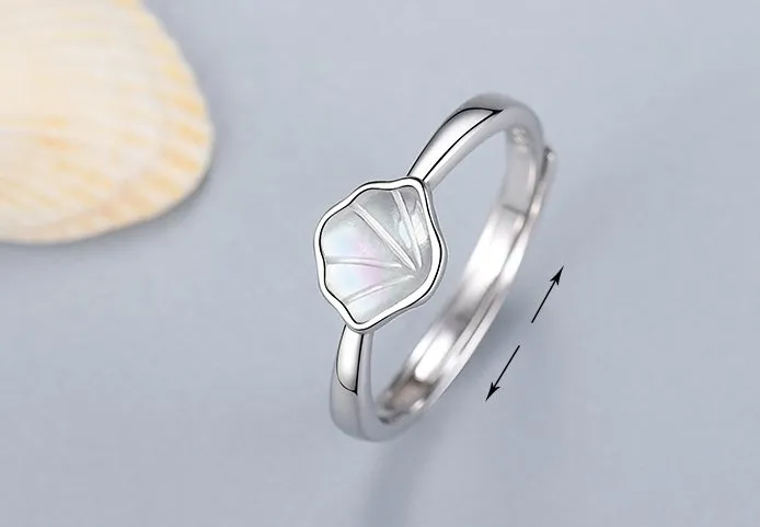 Silver Seashell Cute Promise Rings for Couples