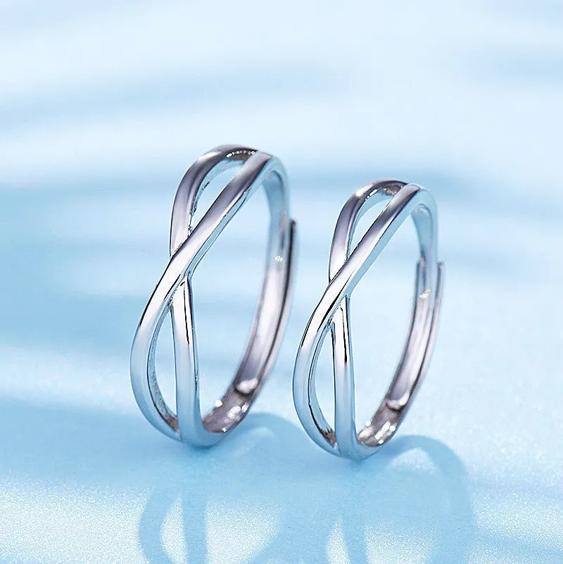 Simple Matching Couple Rings in S925 Silver