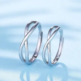 Simple Matching Couple Rings in S925 Silver