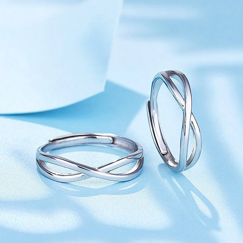 Simple Matching Couple Rings in S925 Silver