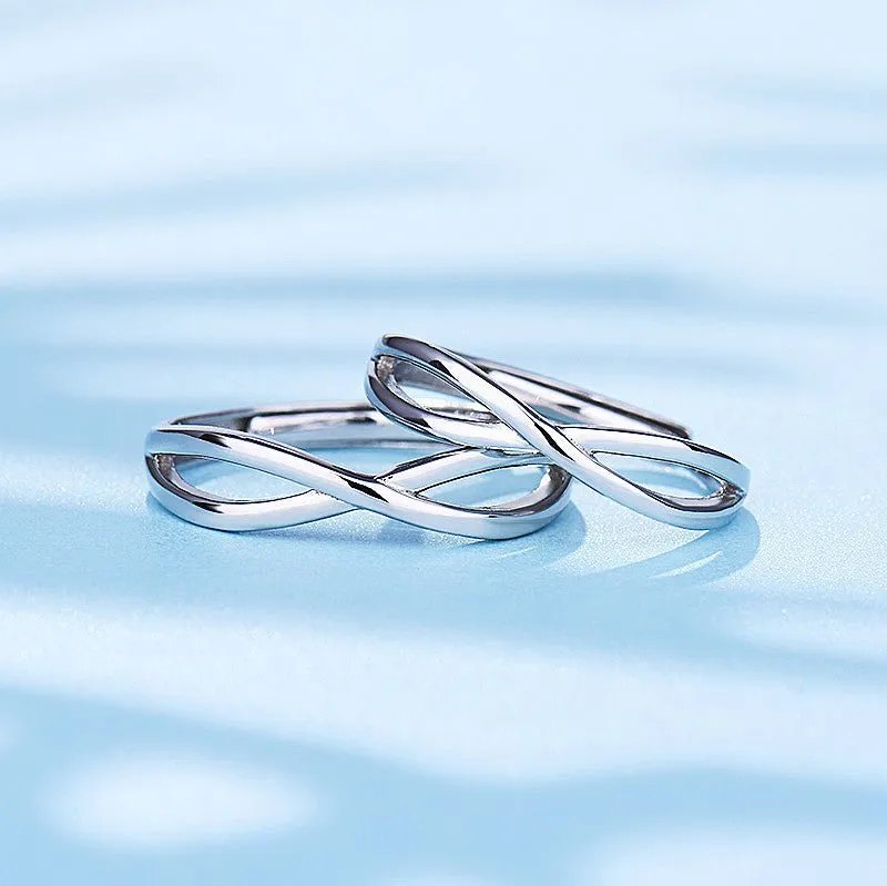 Simple Matching Couple Rings in S925 Silver