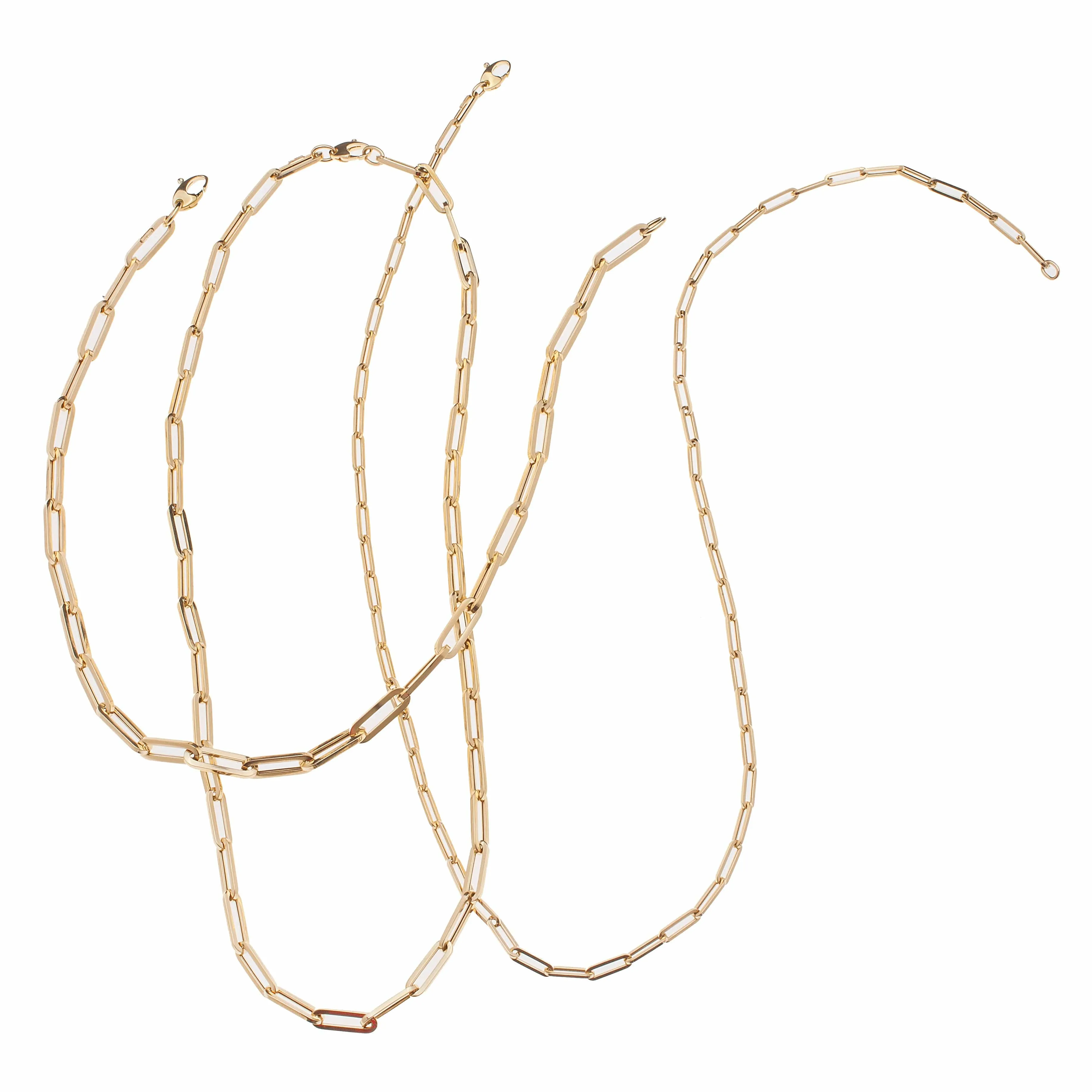 Small 14K Gold Paper Clip Link Bracelet 2mm