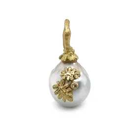 South Sea Pearl Pendant, Leaves