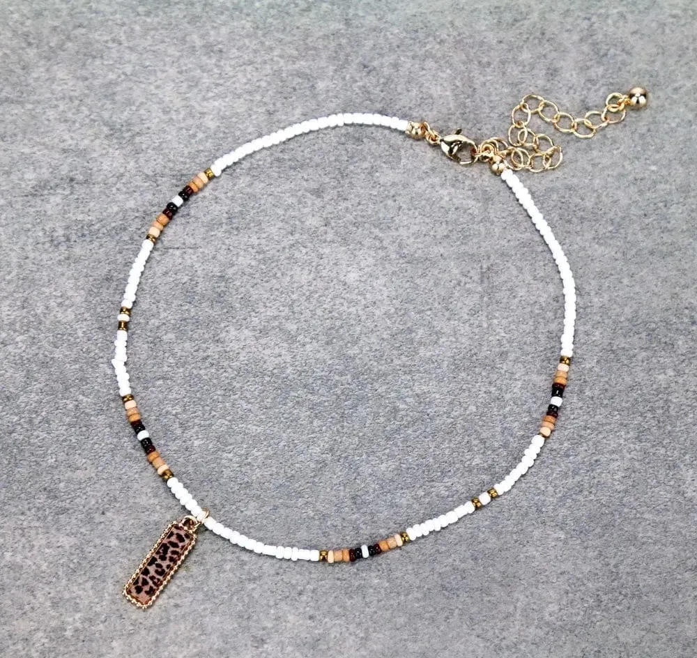 Southwest Leopard bar CHOKER