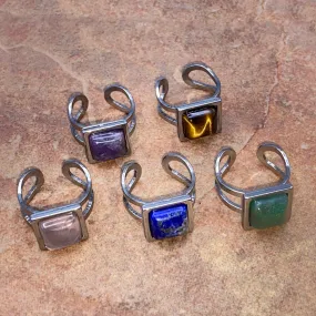 Square Gemstone adjustable rings.