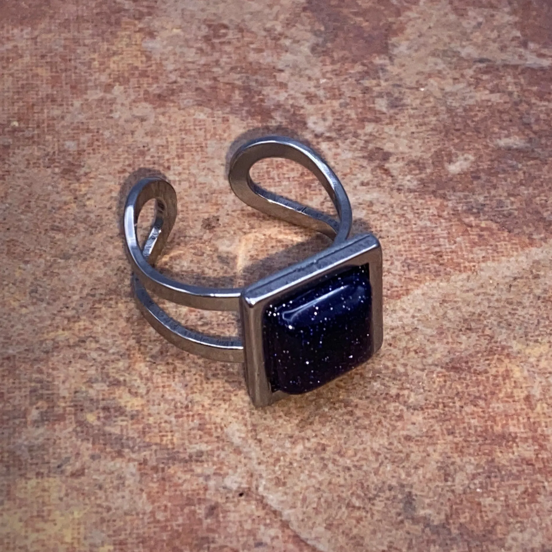 Square Gemstone adjustable rings.