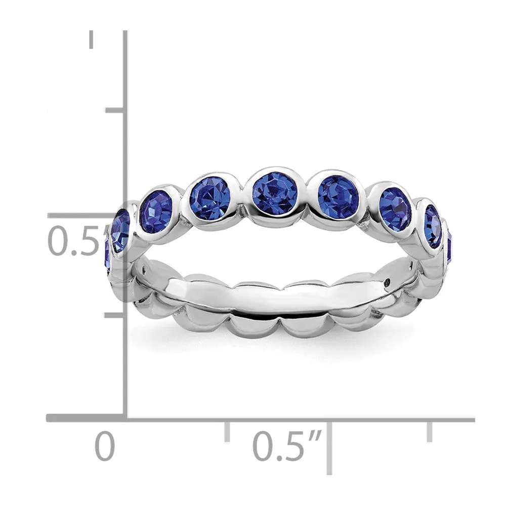 Stackable Expressions September Swarovski Ring in Sterling Silver