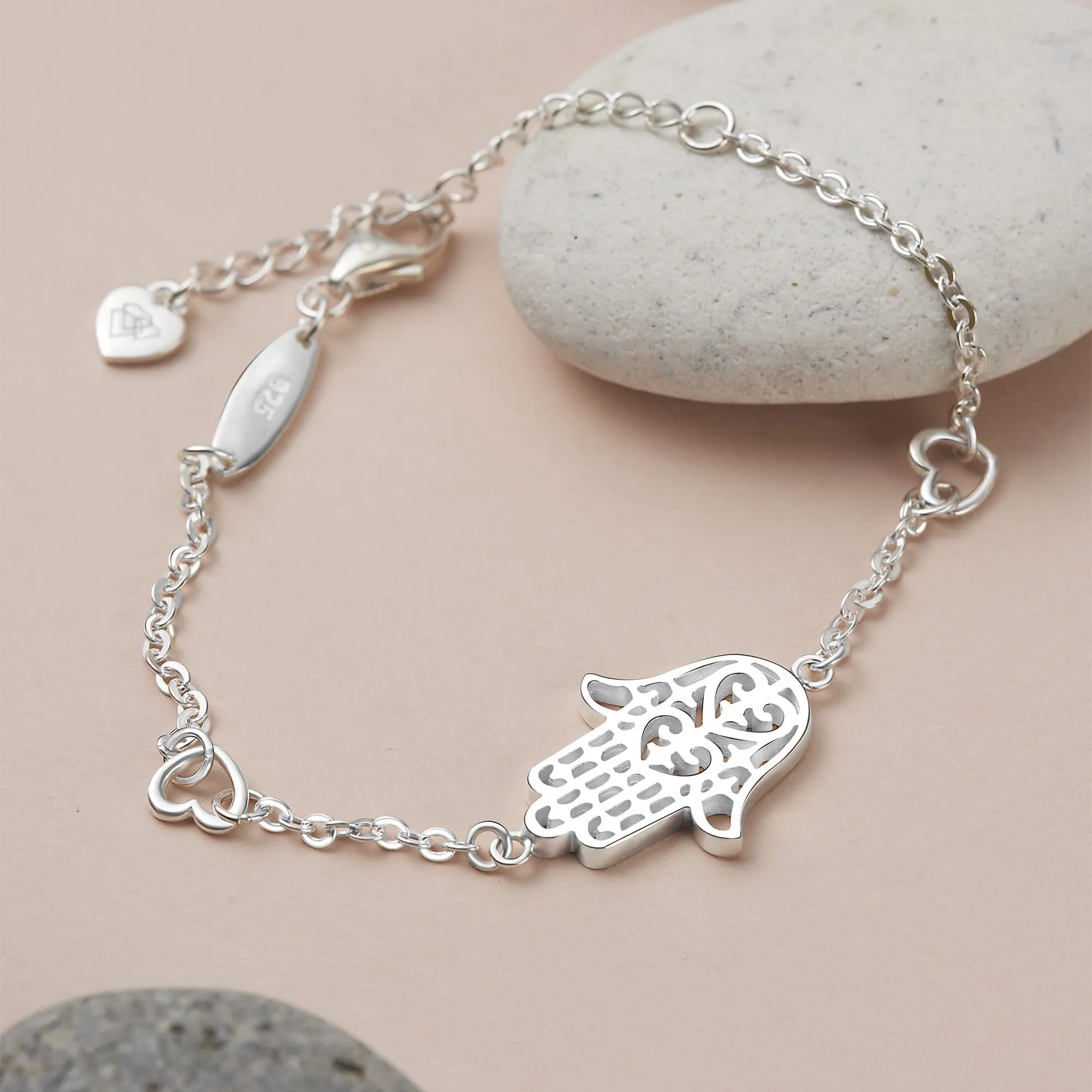 Sterling Silver Hamsa Hand Bracelet