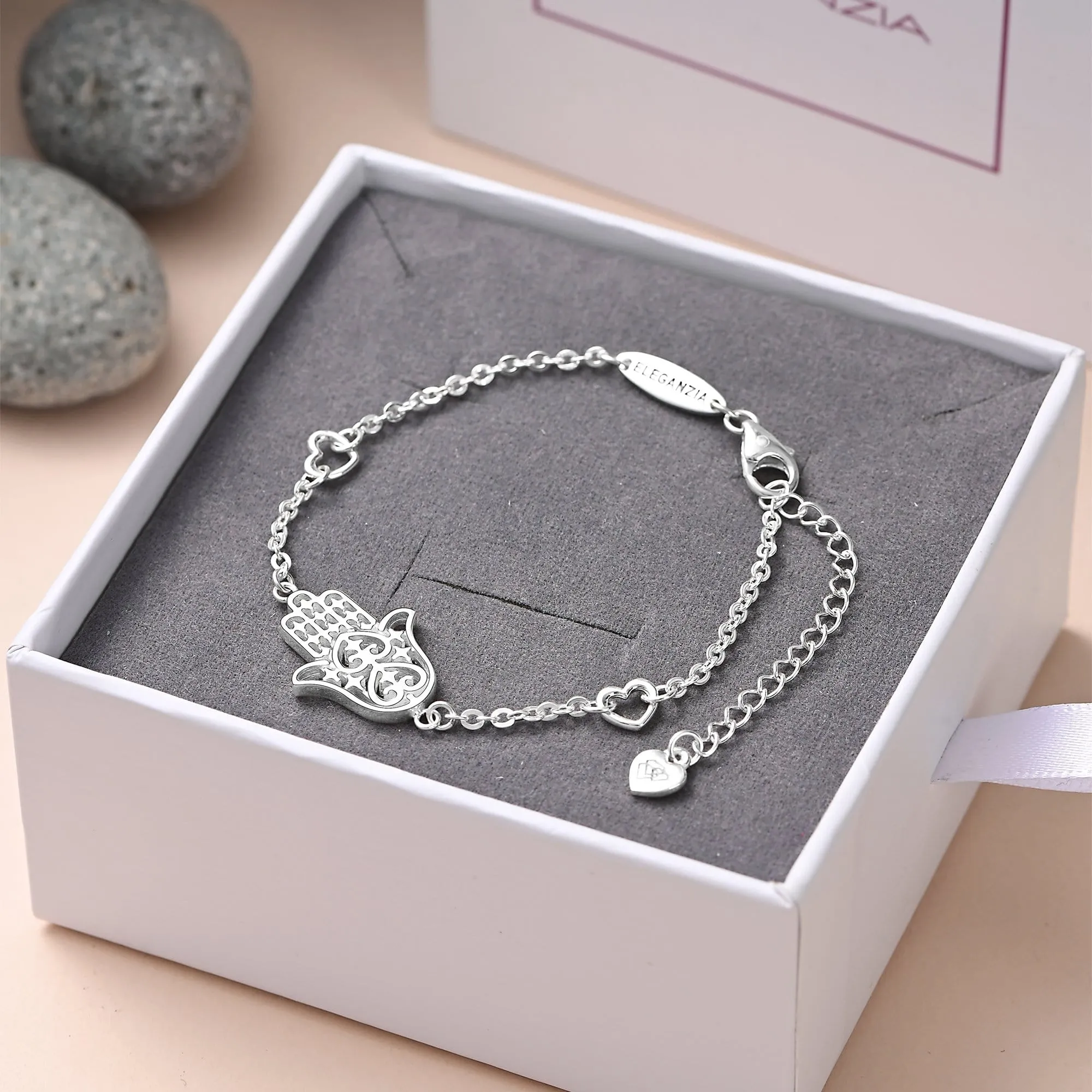 Sterling Silver Hamsa Hand Bracelet