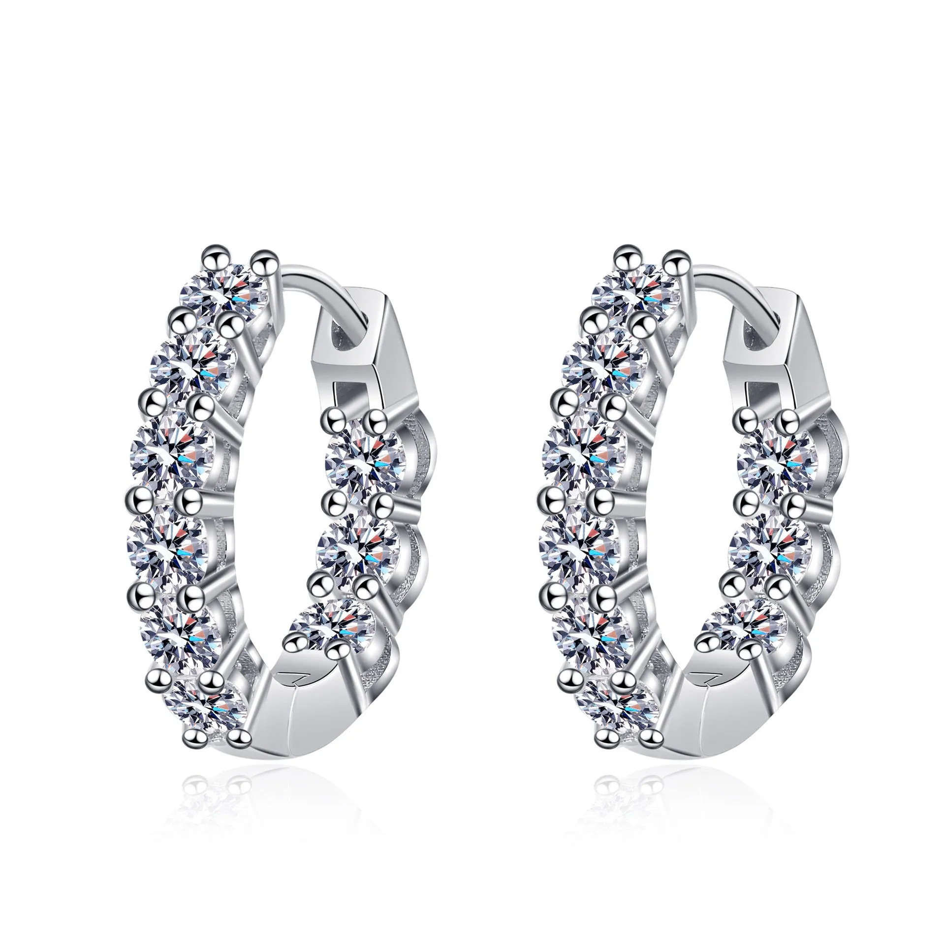 Sterling Silver Moissanite Earrings for Women