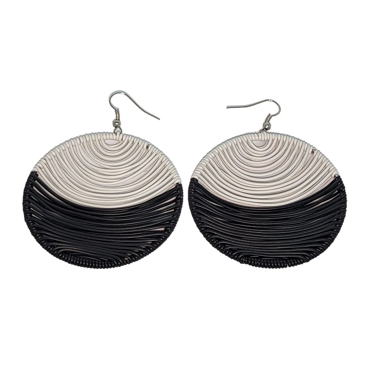 Telephone Wire Earrings - Black & White