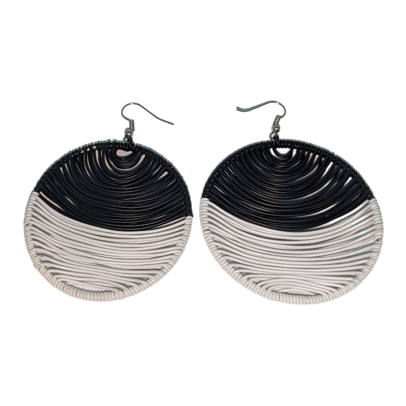 Telephone Wire Earrings - Black & White