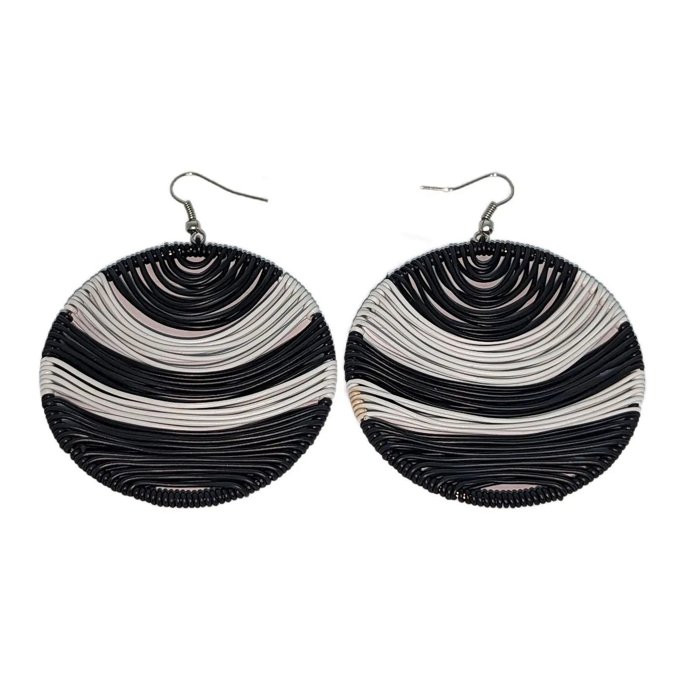 Telephone Wire Earrings - Black & White