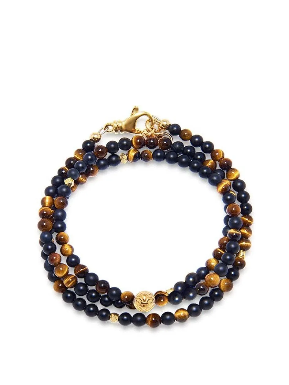 The Mykonos Collection - Brown Tiger Eye, Matte Onyx, and Gold