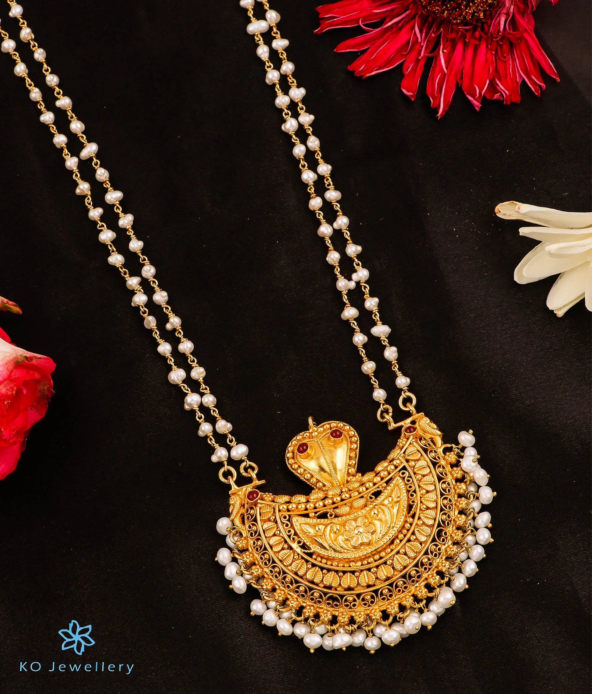 The Varnita Kokkethathi Silver Pearl Necklace