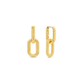 Ti Sento Textured Double Link Drop Earrings